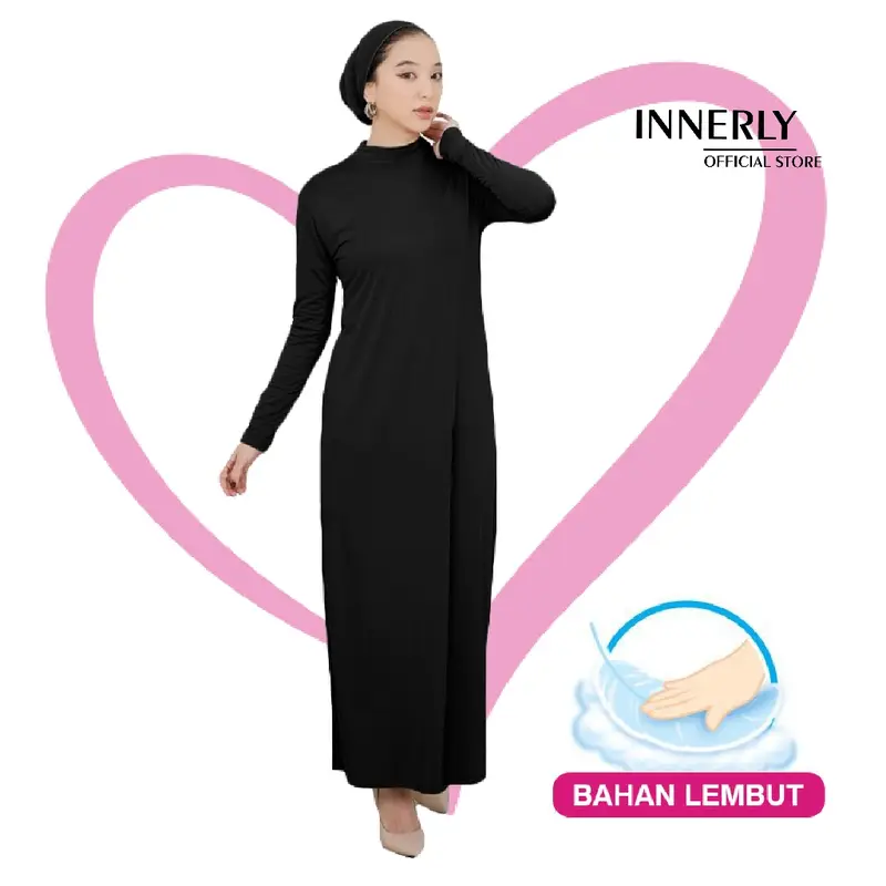 INNERLY Inner Dress Lengan Panjang Manset Gamis Wanita Daleman Baju Rayon 8