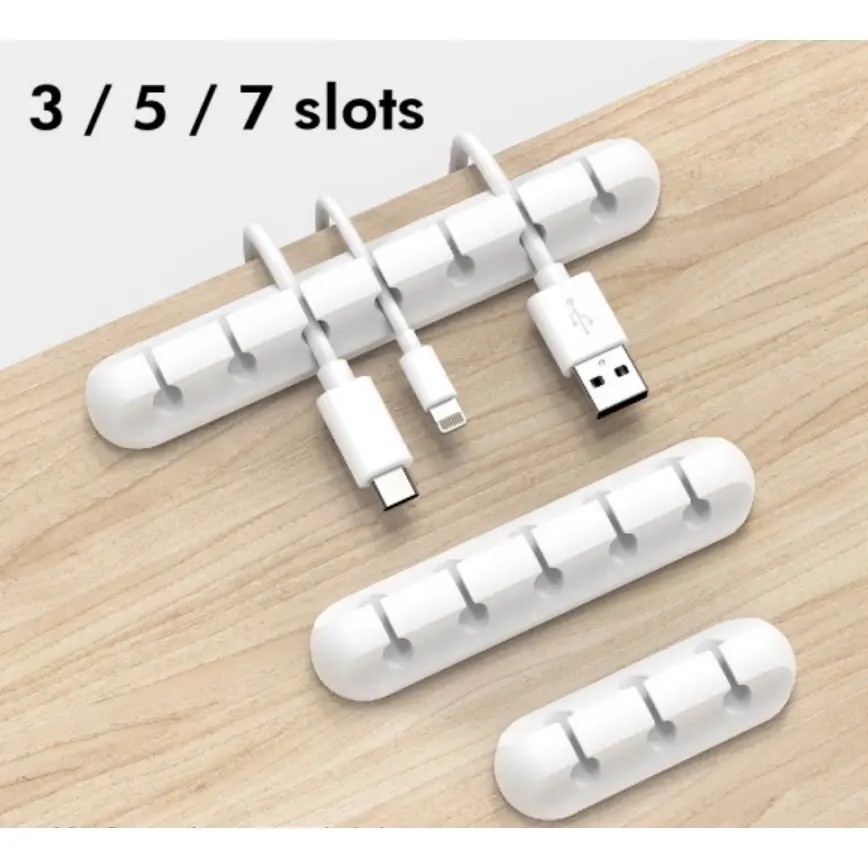 2 Pieces Silicone Cable Holder Desktop Clips Slots Organiser & Management for USB