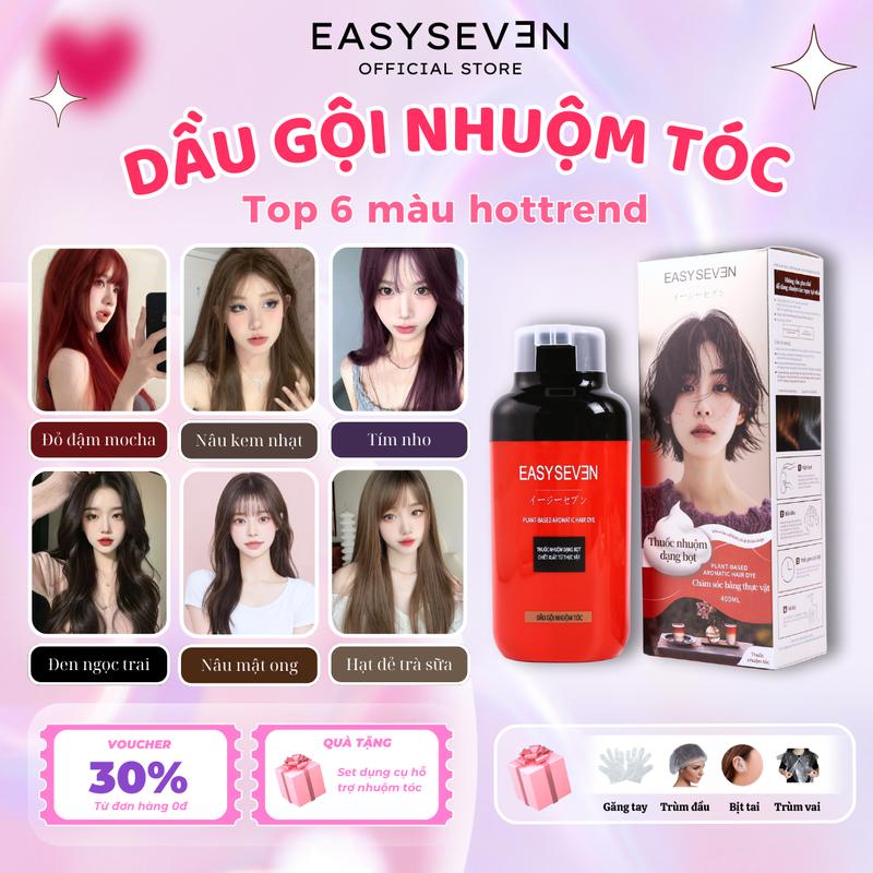 Dầu gội nhuộm tóc thảo dược EASYSEVEN – Không hư tổn giữ màu lâu nhuộm tại nhà tiện lợi