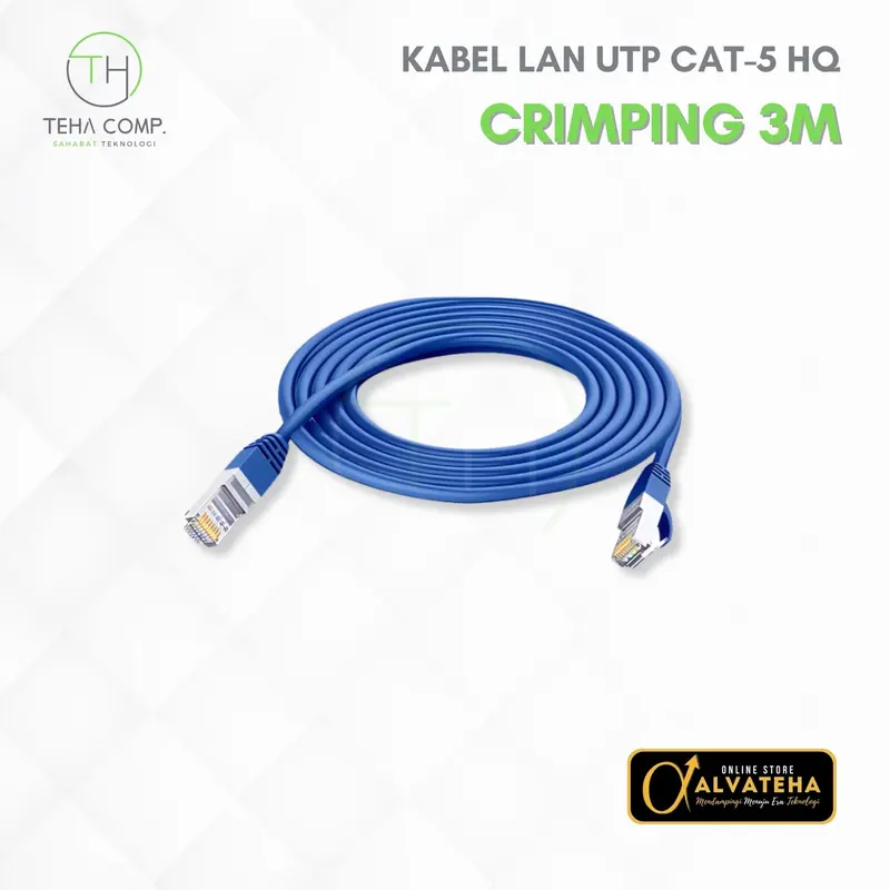 Kabel UTP Cat5e HQ Siap Pakai Crimping Rj45 CAT 5 LAN 1.5M 3M 5M 10M 4
