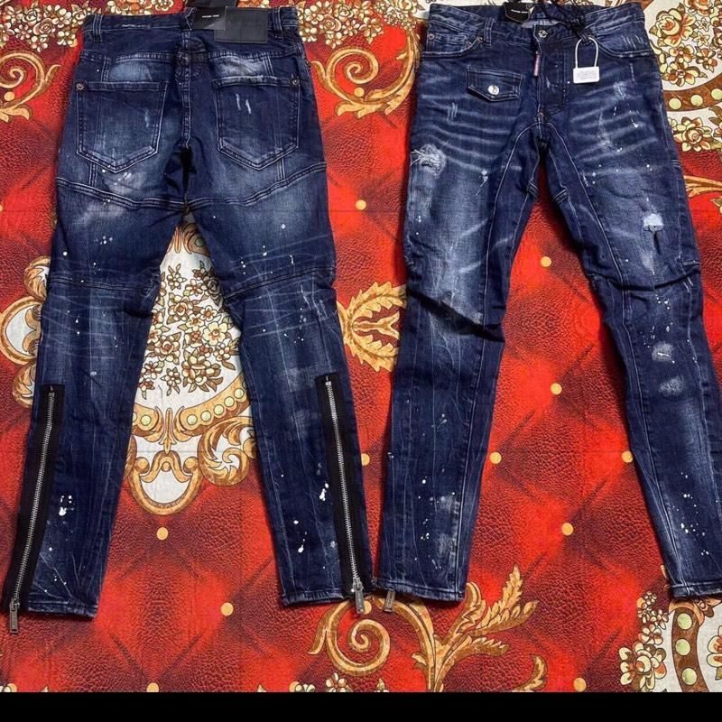Quần jean nam DS, Q nam fom biker mở khoá ống chân