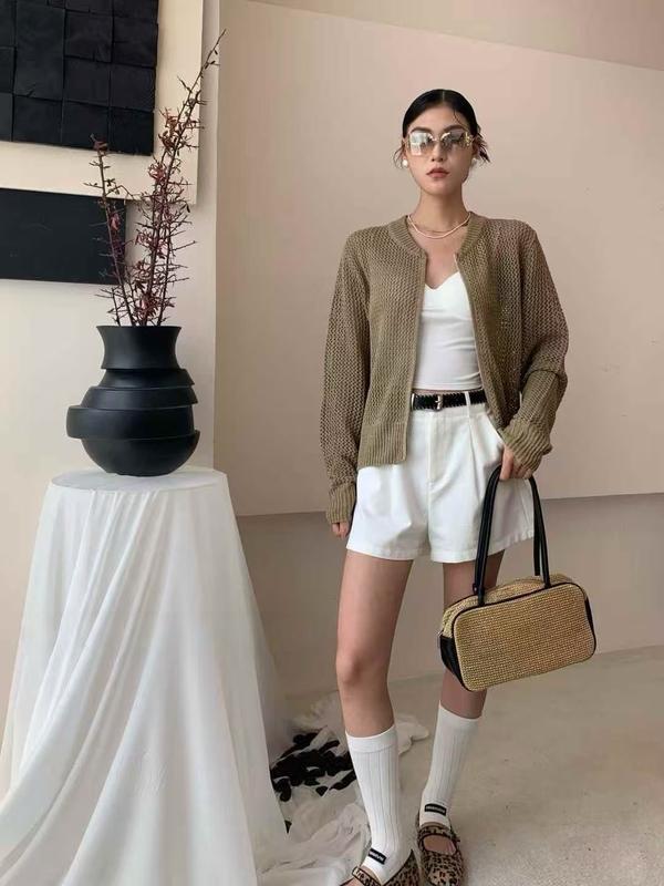 (AK75) Áo Cardigan len mỏng cổ V khoá kéo MAIDO TRENDY