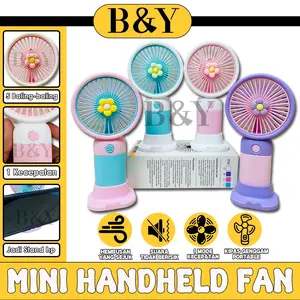 B&Y Kipas Angin Genggam Mini Portable POLOS Ringan Simpel Bagus untuk Perjalanan Liburan Hiking atau Berkemah Baterai Isi Ulang via Type C