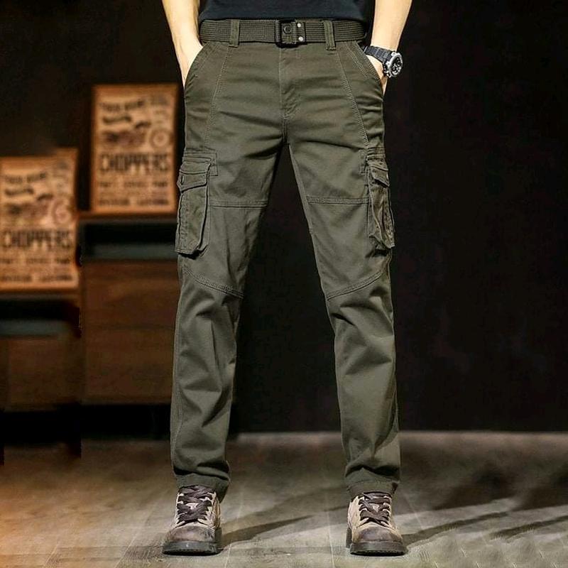 New Men's casual Slim Fit Long Slack Seluar Kargo 6 Poket Kain - TikTok ...