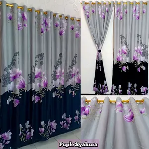 Gorden Ring Smokring 10 Terlaris Harga Terbaik Tirai Jendela Pintu free Tali Samping Kain Katun Curtain