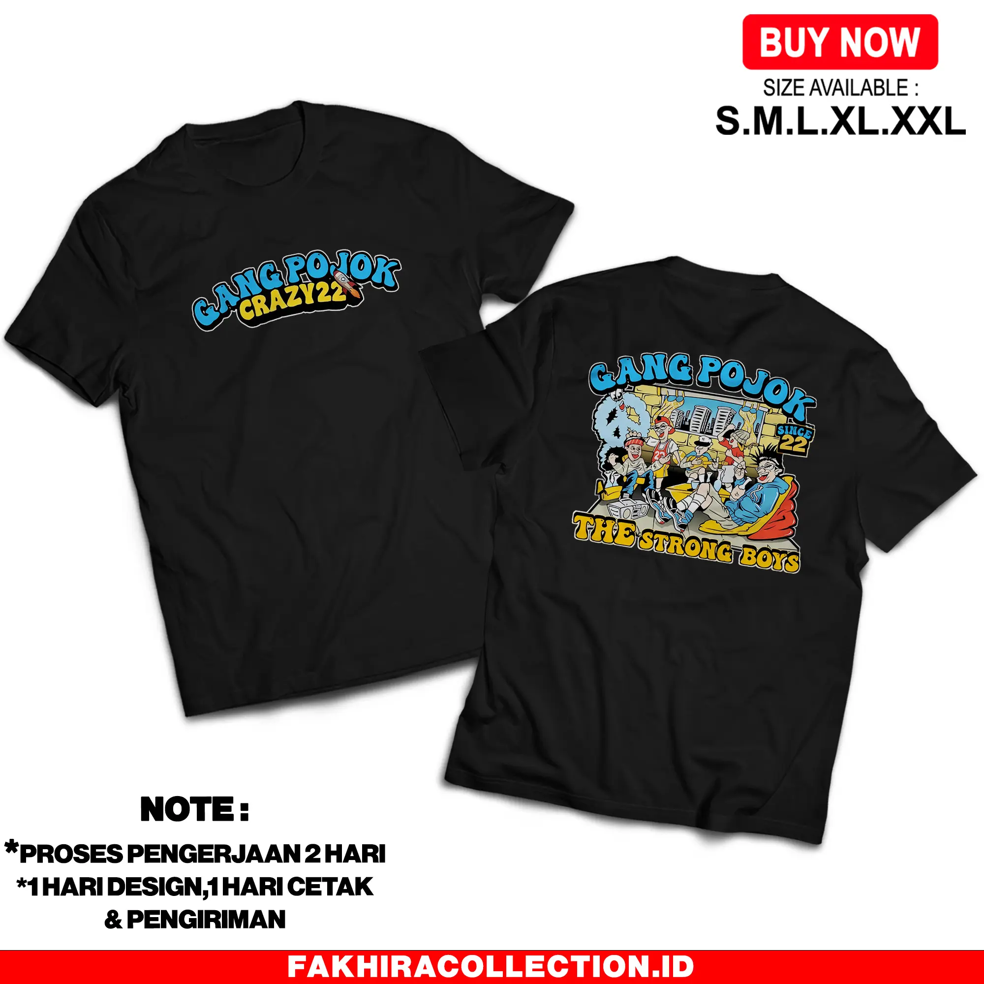 Kaos Gang Pojok The Strong Boys - Baju Tongkrongan Keren - Nyaman dan adem Unisex