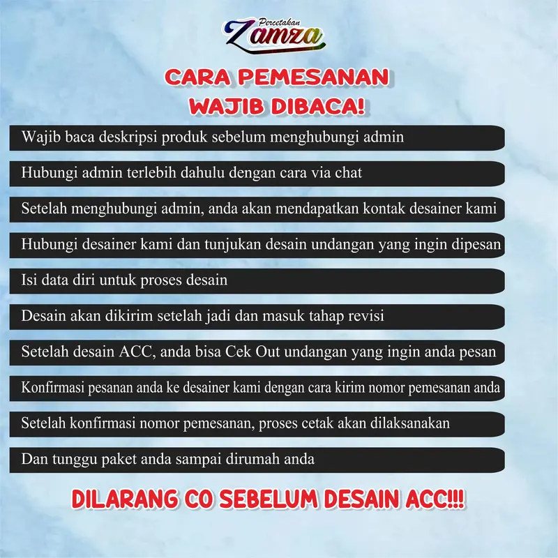 (50PCS) UNDANGAN 1 LEMBAR H_1 (BOLAK BALIK) MINIMALIS DAN MURAH Plastik Cards 1