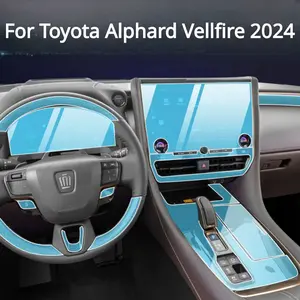 For Toyota Alphard Vellfire 2024 Car interior Accessories film transparent TPU Gear Panel Center Console Anti-scratch film Refit