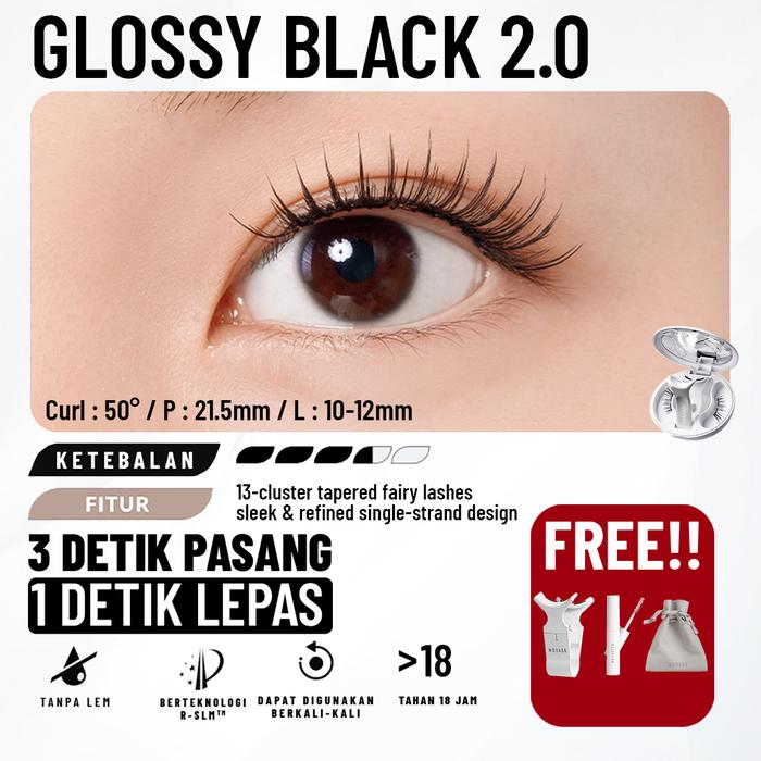 Gambar *(GLOSSY BLACK) ONLINE EXCLUSIVE WOSADO 2.0 Bulumata Magnetic Bulumata KPOP style! Fake Eyelashes 。 dari WOSADO.INDONESIA Kota Tangerang Tokopedia