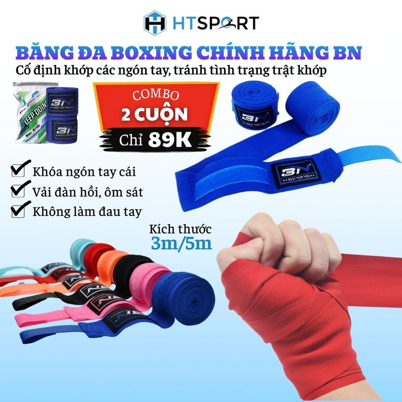 Băng Đa Boxing, Băng Quấn Tay Đấm Bốc Võ Thuật BN 3m 5m, Dây Quấn Tán Thủ Muay Thái MMA Handraps Boxing (1 cặp) Sport Tập Thể Dục