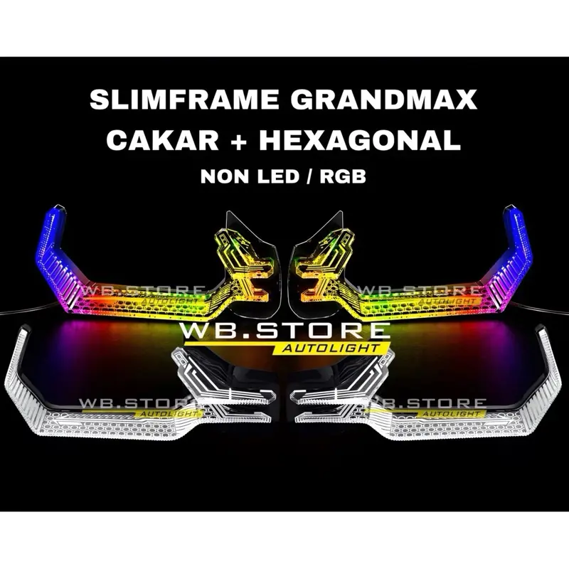 SLIMFRAME GRANDMAX CAKAR HEXAGONAL RGB POLOSAN SLIMFRAME RGB BILED LAMPU ALIS RGB