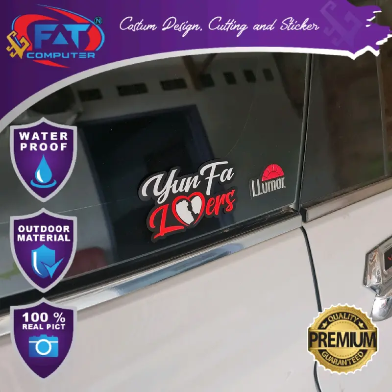 Stiker Cutting Yunfa Lovers Mas Iyun Fauzana Reflektif Menyala Terkena Cahaya 4