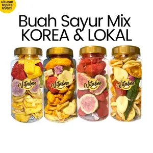 TOPLES Keripik Buah Sayur Mix Strawberry, Nangka, Apel, Buah Tin, Durian, Buah Naga - FIONA VITABEE Khas Malang Food Snack Manis