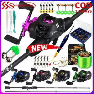 Sougayilang COD Joran Pancing Murah Set Lengkap Joran 1.8M/6 Kaki dan Rasio Gigi 7.2:1 Reel Baitcasting dan Senar Pancing serta Set Aksesori Memancing Air Asin atau Air Tawar Luar Ruangan pancing 1set lengkap kuat pancing casting full set