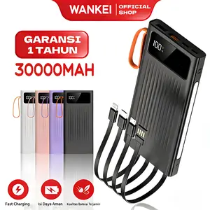 WANKEI LENTIVEN Powerbank 30000 mAh With 4 Kabel Data Usb Fast Charging PJ57