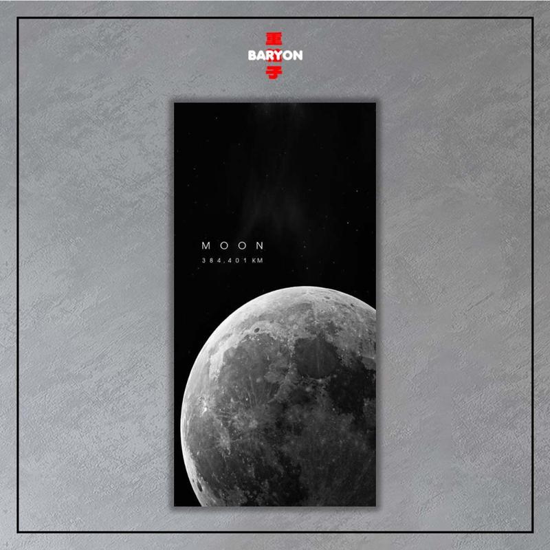 BARYON Wall Decor  Hiasan Dinding MOON  Dekorasi Rumah Poster Kayu 15 x 30 7