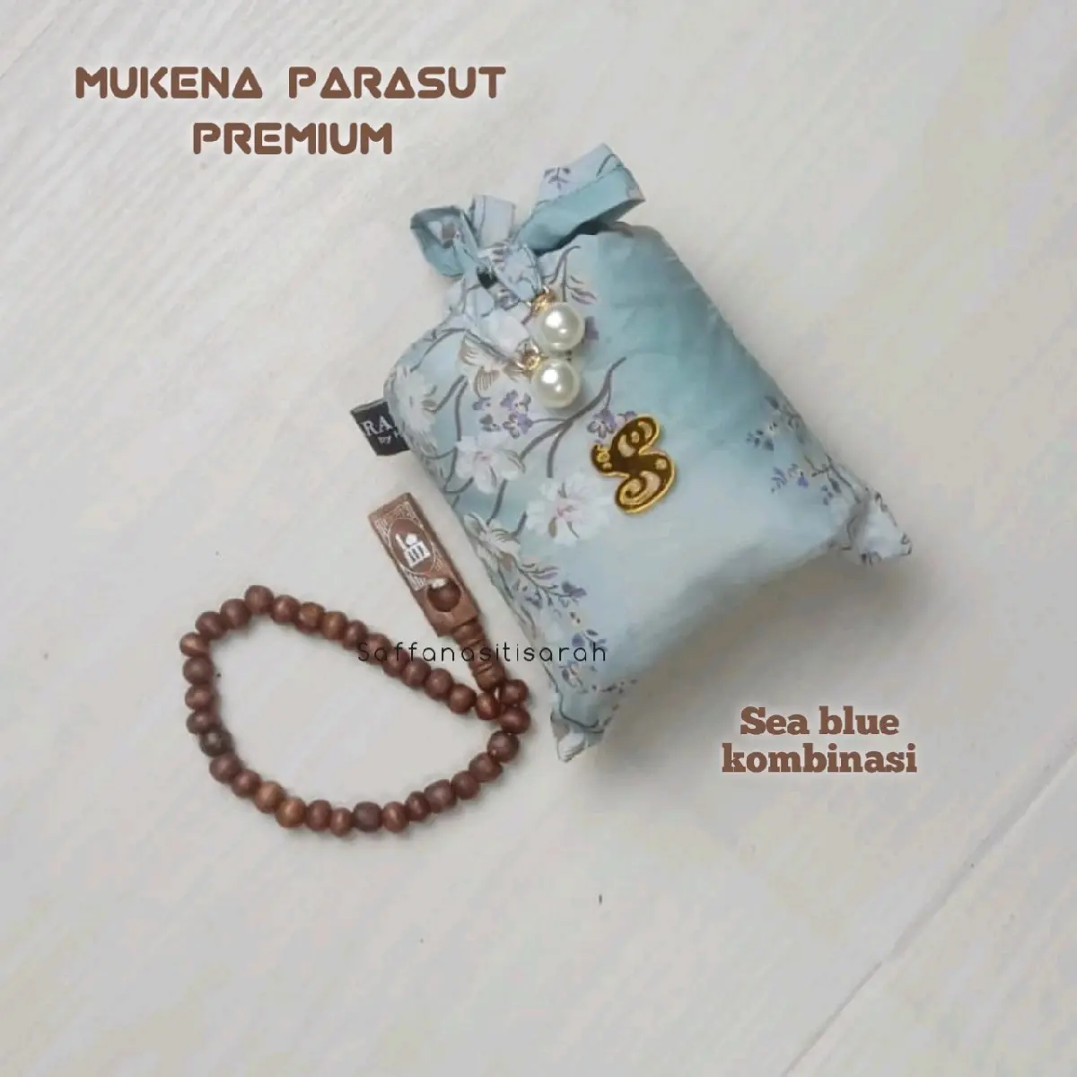 Mukena Parasut Korea Premium Traveling Mini Pouch 2in1 Lasercut Jumbo