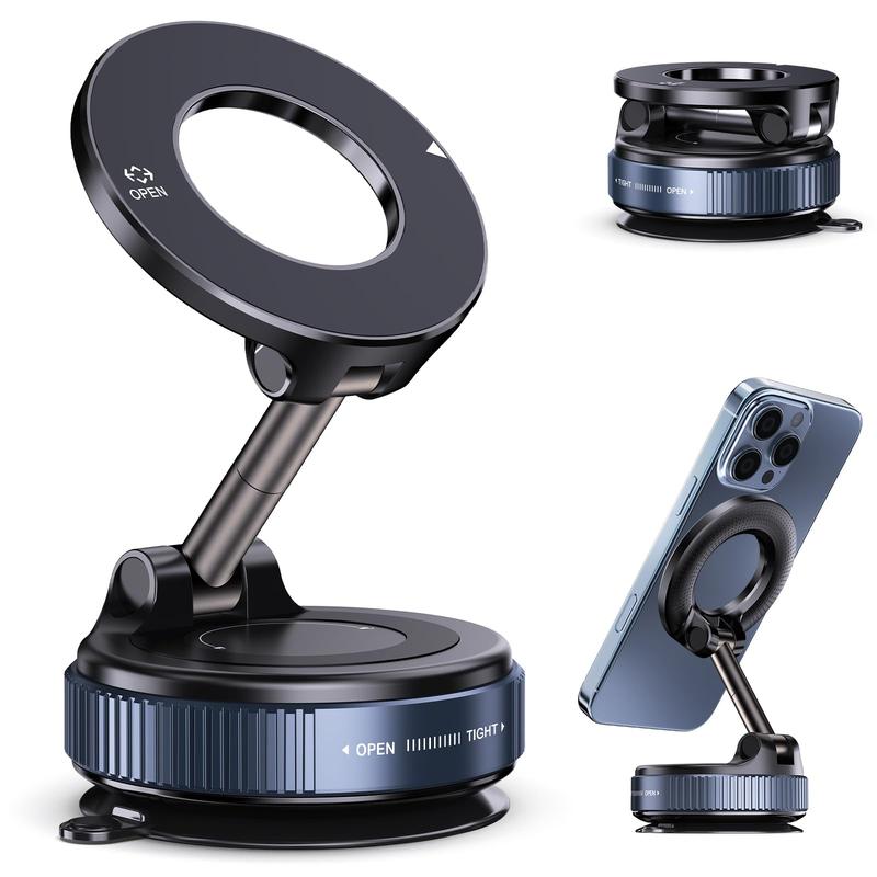 Soporte magnético de succión al aspiradora, Envío de placa magnética anular plegable y retráctil manos libres con ventosa para coche, gimnasio, espejo, superficie lisa, compatible con iPhone Android y todos los teléfonos - Foto 1