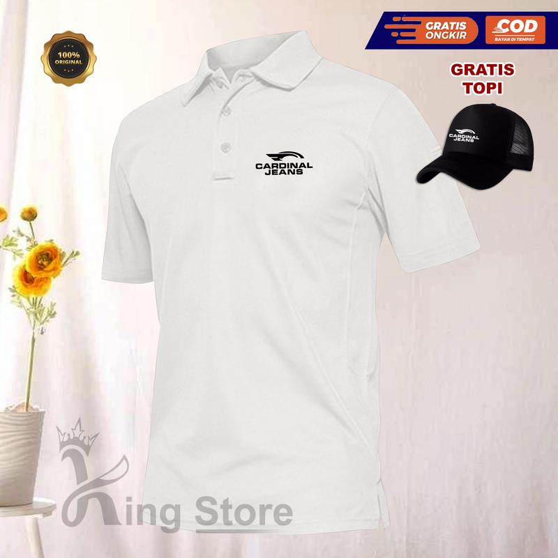GRATIS TOPI..!!! Kaos Polo Distro Lengan Pendek Cardin Jean Kiri Hitam | Tshirt Baju Kerah Pria Wanita Unisex | Baju Polo Distro Keren Pria & Wanita 5