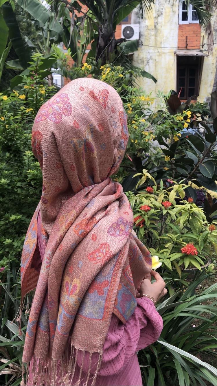 Product Introduction of Hijab Pashmina Cashmere motif Butterfly 11
