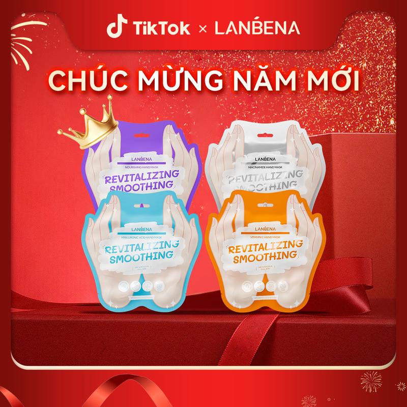  【Official LANBENA làm trắng mặt nạ tay dưỡng ẩm dưỡng ẩm và trẻ hóa 30g làm đẹp da dưỡng da tay Tinh Dầu Vitamin C Handmask Skincare 