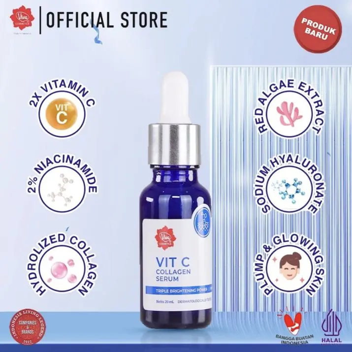 Viva Face Serum 20ml (Acne,Glowing,Anti aging,gold,VitC,Peeling) 3