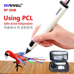 Myriwell Low Temperature 3D Pen 3d pens PR300B With Free PCL Filament Brightly Colored 150m or 100m or 50m,Gifts For Children - 300B pen PCL150