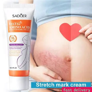 Sadoer Oats Amino Acid Stretch Mark Cream 40 gr - Krim Penurun Garis Stretch Mark 98% Efektif & Melembapkan Kulit