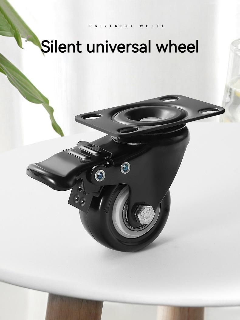 Product Introduction of Heavy duty rotary universal wheel, roller, silent caster, 1.5-inch steering wheel, 2-inch directional wheel, 3-inch brake wheel, furniture, tables, chairs, sofas with safety lock brake 0