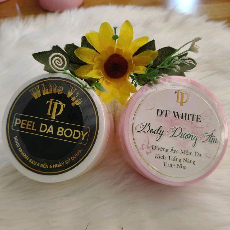 combo peel +dưỡng body cấp ẩm kích trắng 135k kem hồng