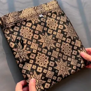 Rok Songket Kebaya Span Karet Kiri Kanan Dan Resleting Belakang Kain Lilit Songket Jadi Siap Pakai  Rok Songket Hitam Tembaga