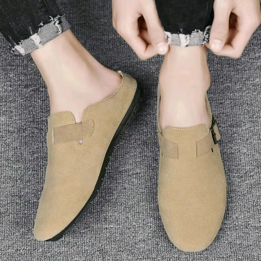 Sepatu Pria Santai Slip On Slop Formal Casual Kekinian Flat Kerja Shoes Hitam