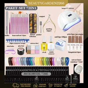 [ COD ] SET NAIL ART LENGKAP 36IN1/43IN1/72IN1/SET KUTEK GEL NAIL POLISH UV/PAKET NAIL PAINTING GEL BLACK&WHITE/UNTUK NAIL ART PEMULA
