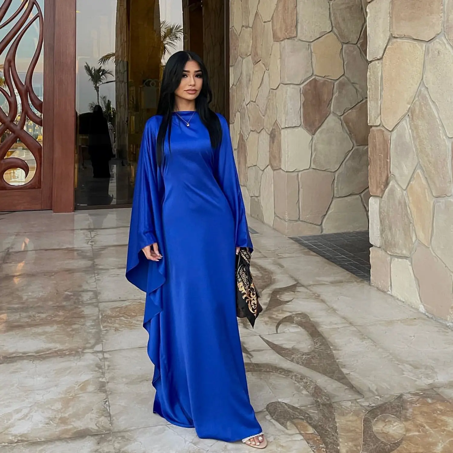 Shimmer Butterfly abaya ,Batwing shinny abaya, Butterfly caftan Plus size elegant dress