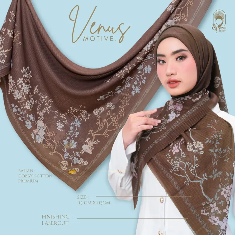 Boegis Hijab Motif Segiempat Dobby Waffle Kerudung Square Katun Muslim 1