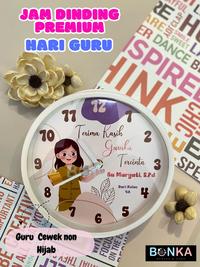 Gambar Bonekahandmadesukasuka Jam Dinding Premium Hari Guru Diameter 20 cm Bisa Request Karakter & Foto Custom Ucapan Kado Spesial Guru Unik Lucu - Guru Cewe Hijab dari Bonekahandmadesukasuka Kota Surakarta 3 Tokopedia