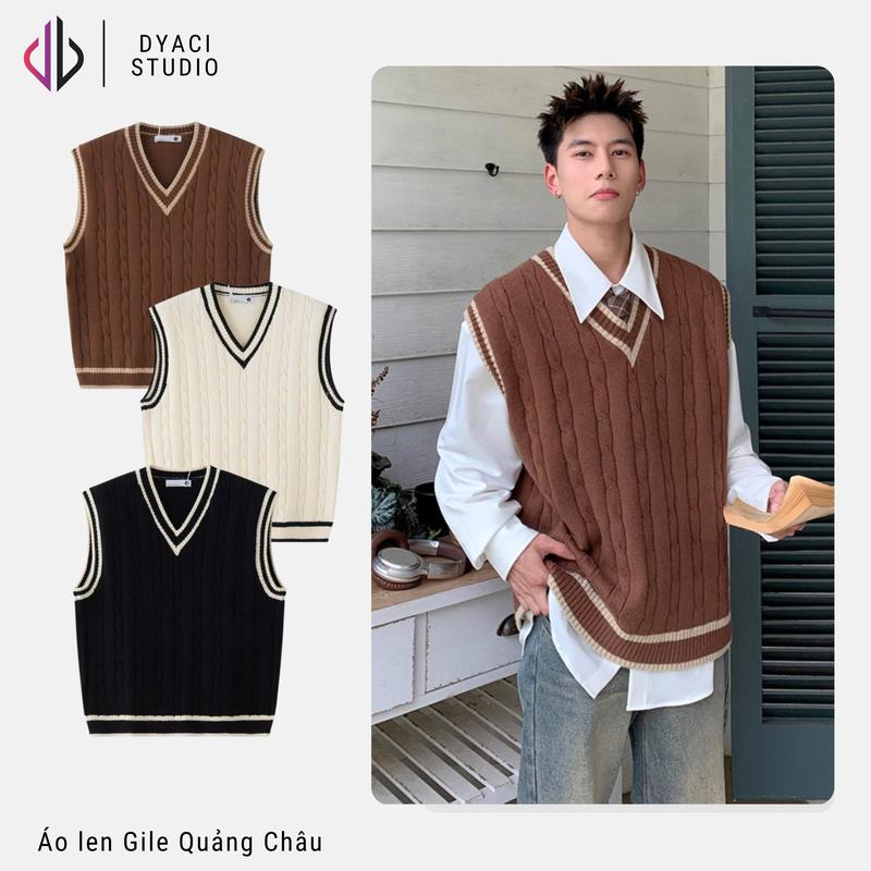 Áo Len Gile Quảng Châu 450 Gsm Cổ Tim Chữ V Hàn Quốc DYACI AL97