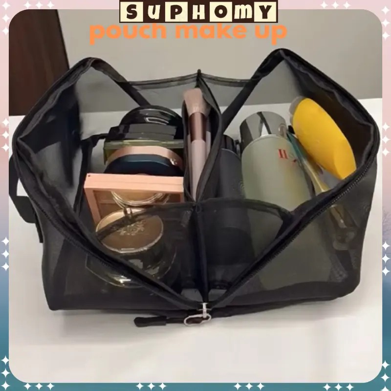Tas Kosmetik Washbag / Make up pouch/ Cosmetic Bag Organizer / Tas Make Up Wanita/Tas Kosmetik Anti Air/Tas Kosmetik Travel Transparan /Pouch Kosmetik/Pouch aesthetic