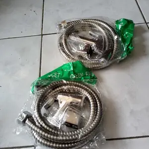 Jet Shower Toilet Chrome Cebok - Bidet Chrome Toilet Closet 1 Set dengan Selang Panjang 1,2 M & Kualitas Baik PVC WC