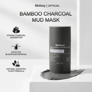 【Mofoxy official】Bamboo Charcoal Blackhead Remover Deep Pore Cleansing Mud Stick, Pore Minimizing, Blackhead Removal, Soothing Skin, Mud Mask Collagen Facial Mask, 40g