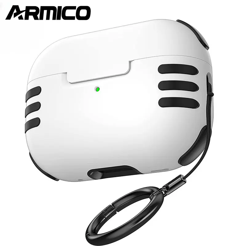 ARMICO-vỏ có kẹp khóa cho Airpods Pro, thế hệ thứ 2 và thứ nhất, vỏ bảo vệ cho Airpod 3 Gen, vỏ cho Air Pods Pro