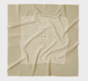 70×70CM syal dekoratif cetakan bergaris hitam putih klasik scarf kecil polkadot yang fashion krudung segi empat saputangan kecil gaya sederhana sutra syal wanita leher syal