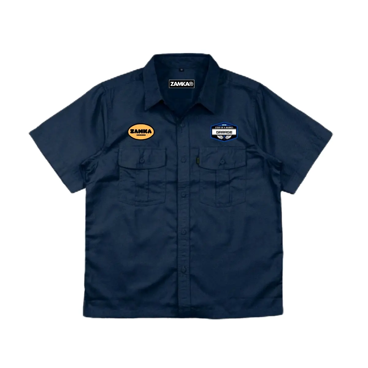 ZAMKA Kemeja Workshirt Zmk03 ,  Kemeja Outdoor ,  Kemeja PDL PDH Lengan Pendek, Kemeja Kerja Safety,  Kemeja Lapangan Navy