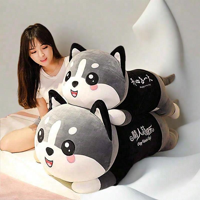 Gấu Bông Mèo Bông Alaska Siêu Mềm Êm Mịn Đồ Chơi Thú Bông Mèo Bi Husky Xám Siêu to khổng lồ ,Thú Nhồi Bông Con Mèo Chất Liệu Vải Co dãn Nhiều Size Cho Bạn Lựa Chọn Toy