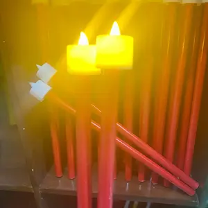 Lampion Led/obor elektrik gagang merah Lampu Kuning Pvc