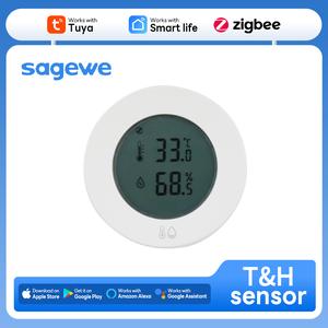 Termometer Bluetooth, SAGEWE, Cahaya Bersambung Pintar dan Penghawa Dingin, Meter Isi Rumah Ketepatan Tinggi, dengan Skrin Dakwat