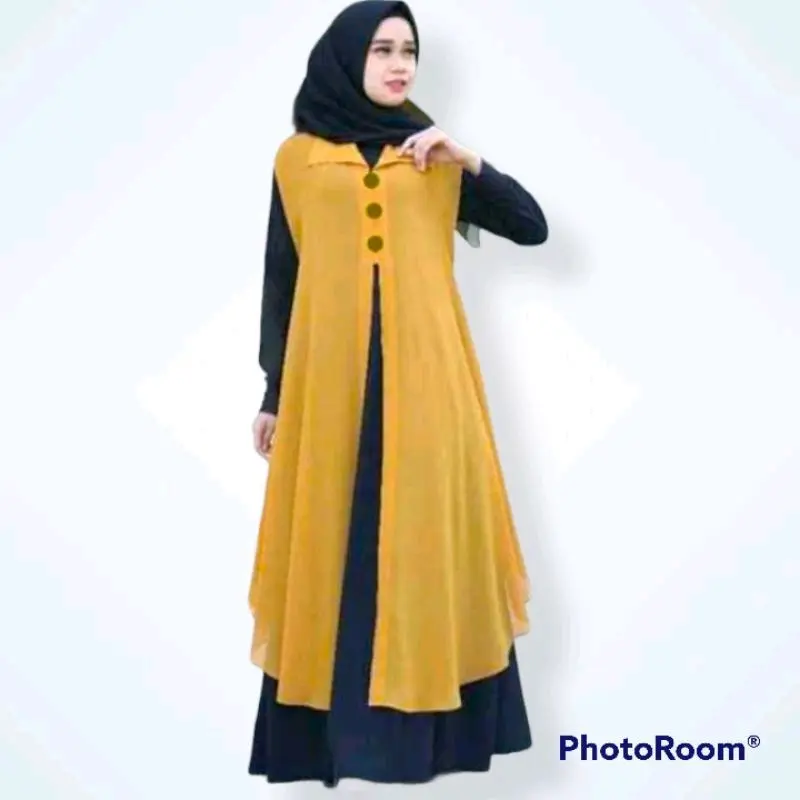 Kardigan Wanita Panjang Long Outer Babydol Cardigan Jumbo Muslim By AS Fashion 5