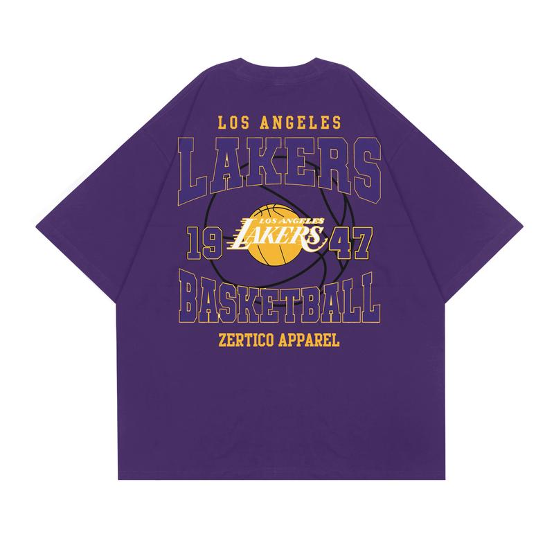 Product Introduction of Zertico Kaos Distro LAKERS 1947 UNGU Pria Wanita Cotton Combed 30s 4