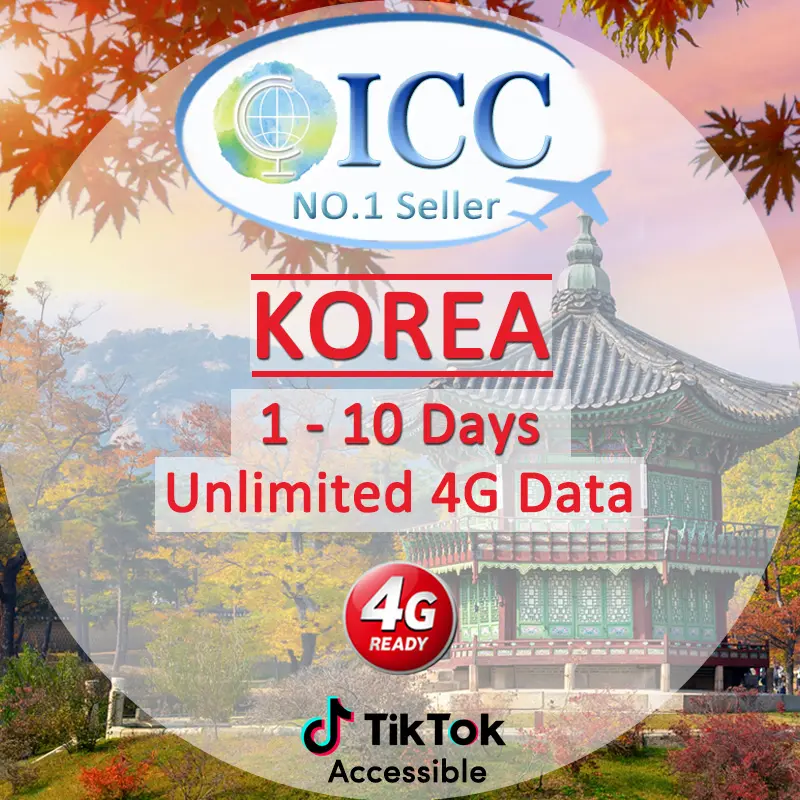 ICC SIM Card - Korea 3-00 Days Unlimited 4G Data - SKT Telecom- Local Plan