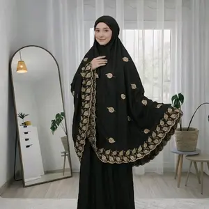 Mukena Dewasa Khadijah Bordir Motif Daun Super Jumbo